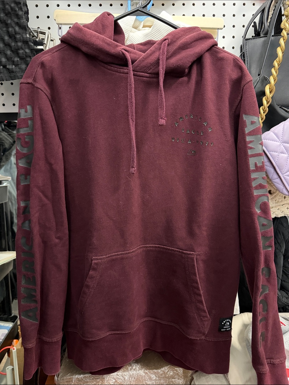 American Eagle Outfitters Men’s Maroon Pullover Hoodie